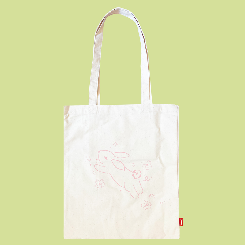 Cherry Blossom Bunny Tote Bag