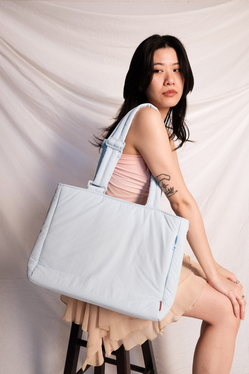 Cloud Commuter Tote Bag in Dusty Blue