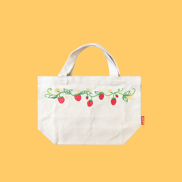 Strawberry Picking Mini Tote Bag