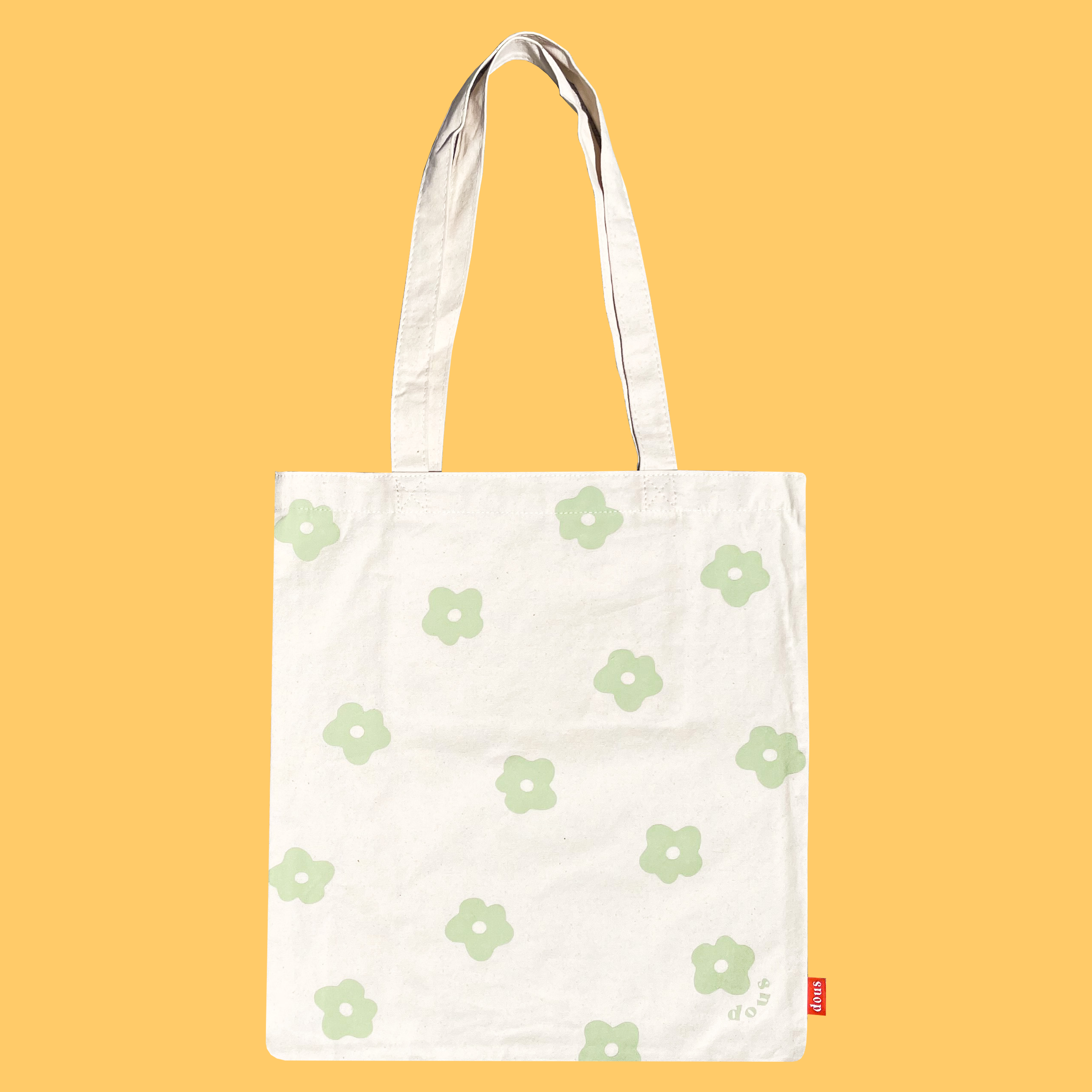elu エル　Fleur tote（square）Dot Green FlowerPowerTotebagnewyorktotea