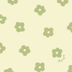 Flower Power Wallpaper - Sage green