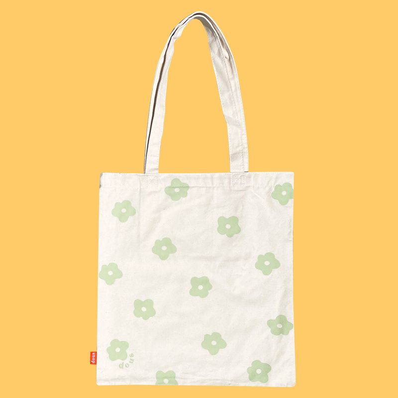 FLOWER TOTE Cute SHOULDER Bag Long Handles 100% Cotton 