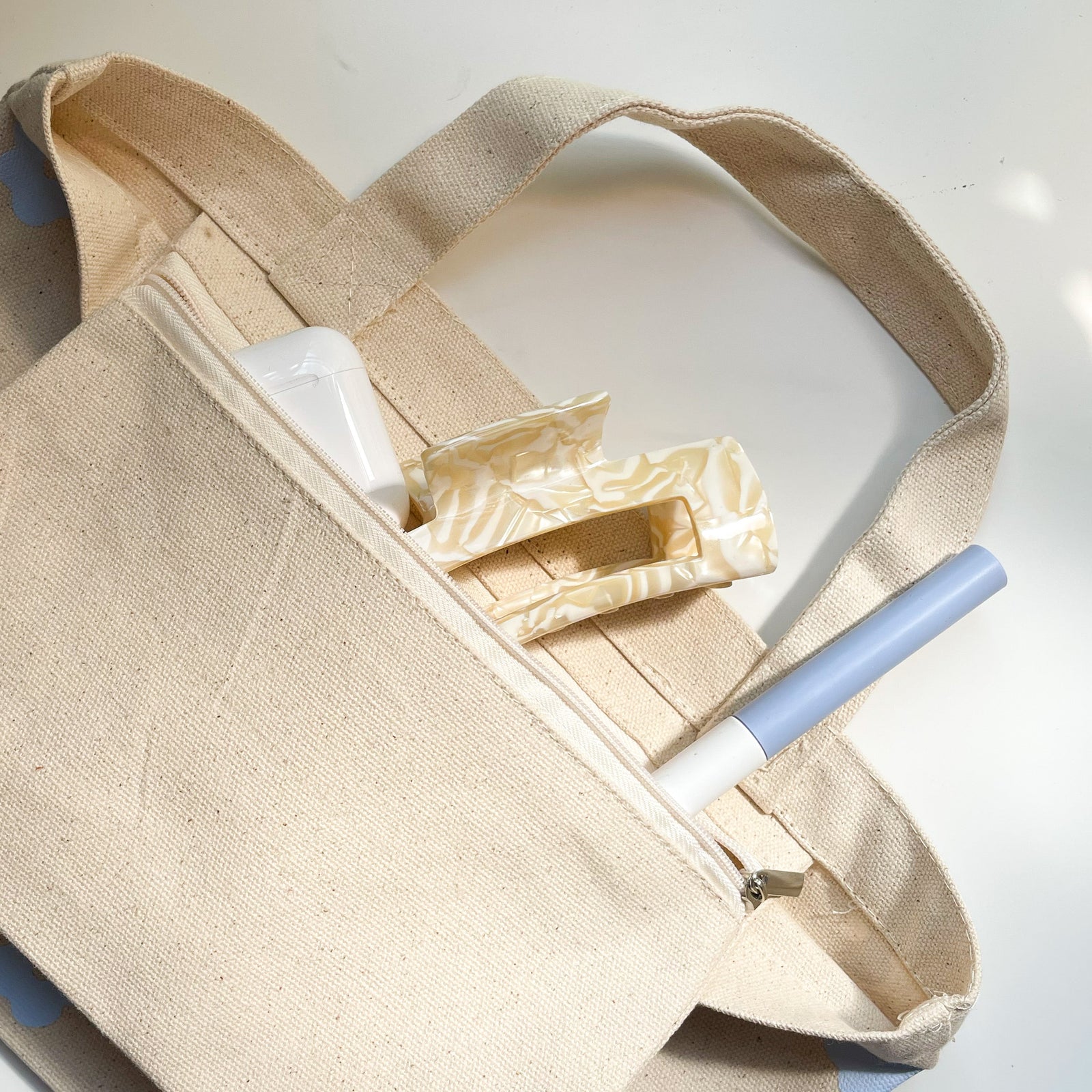 Sky Blue Flower Power Mini Tote Bag – shopdous