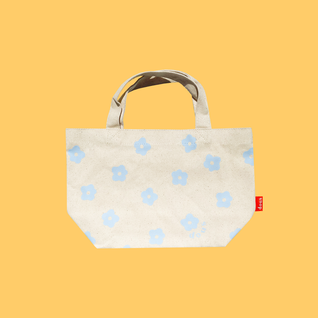 Sky Blue Flower Power Mini Tote Bag – shopdous